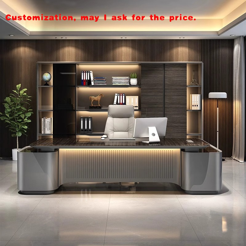 Office Furniture High End - Bureau de direction laqué luxueux personnalisé,