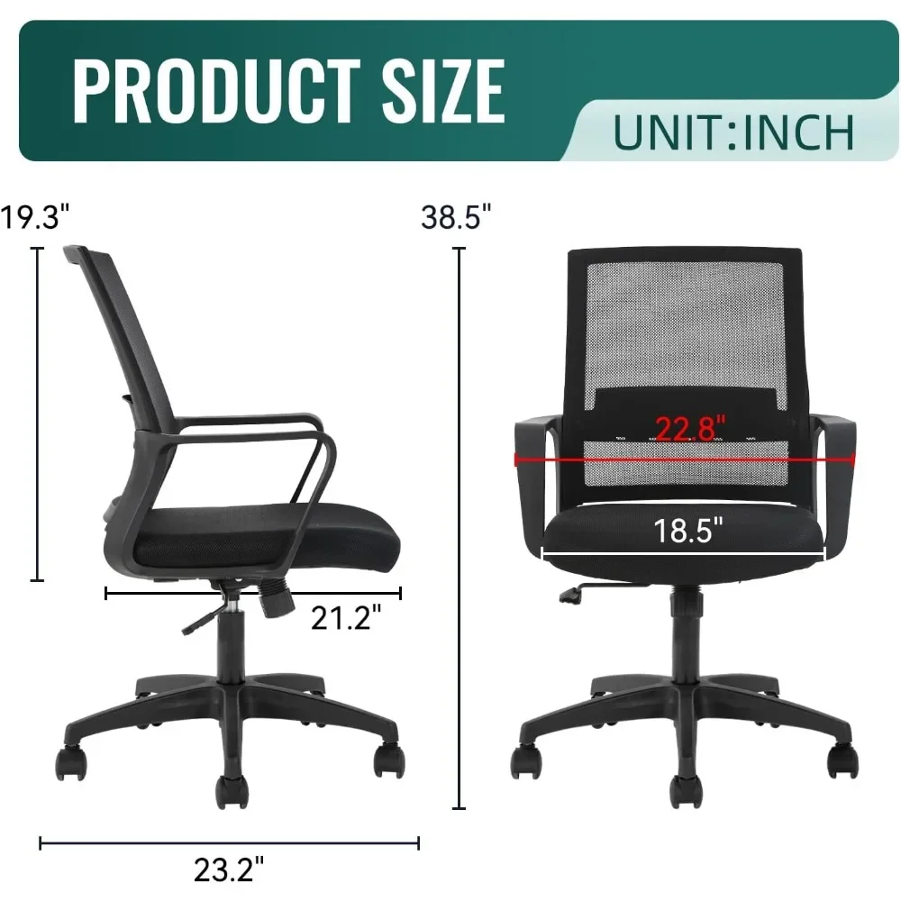 Task Chair Mid Back - Chaise de bureau ergonomique, chaise d'ordinateur