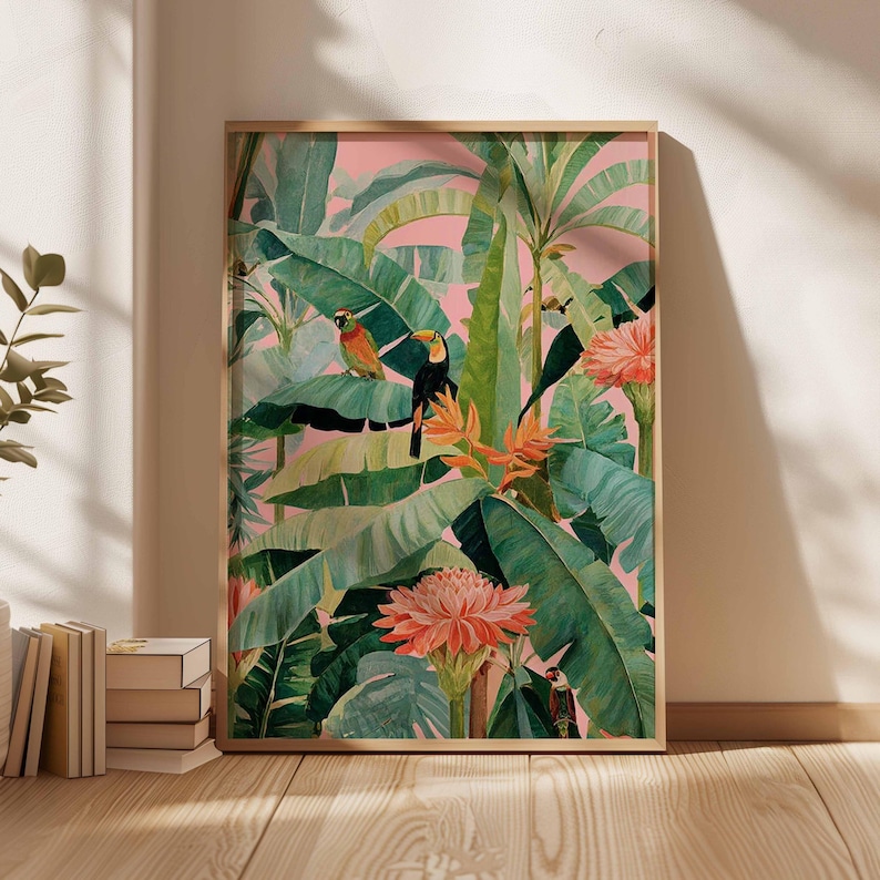 Office Furniture Loft - Affiche en toile tropicale rétro, impression