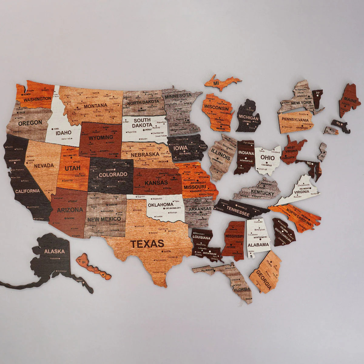 Office Furniture In Usa - Autocollant mural Puzzle carte en bois,