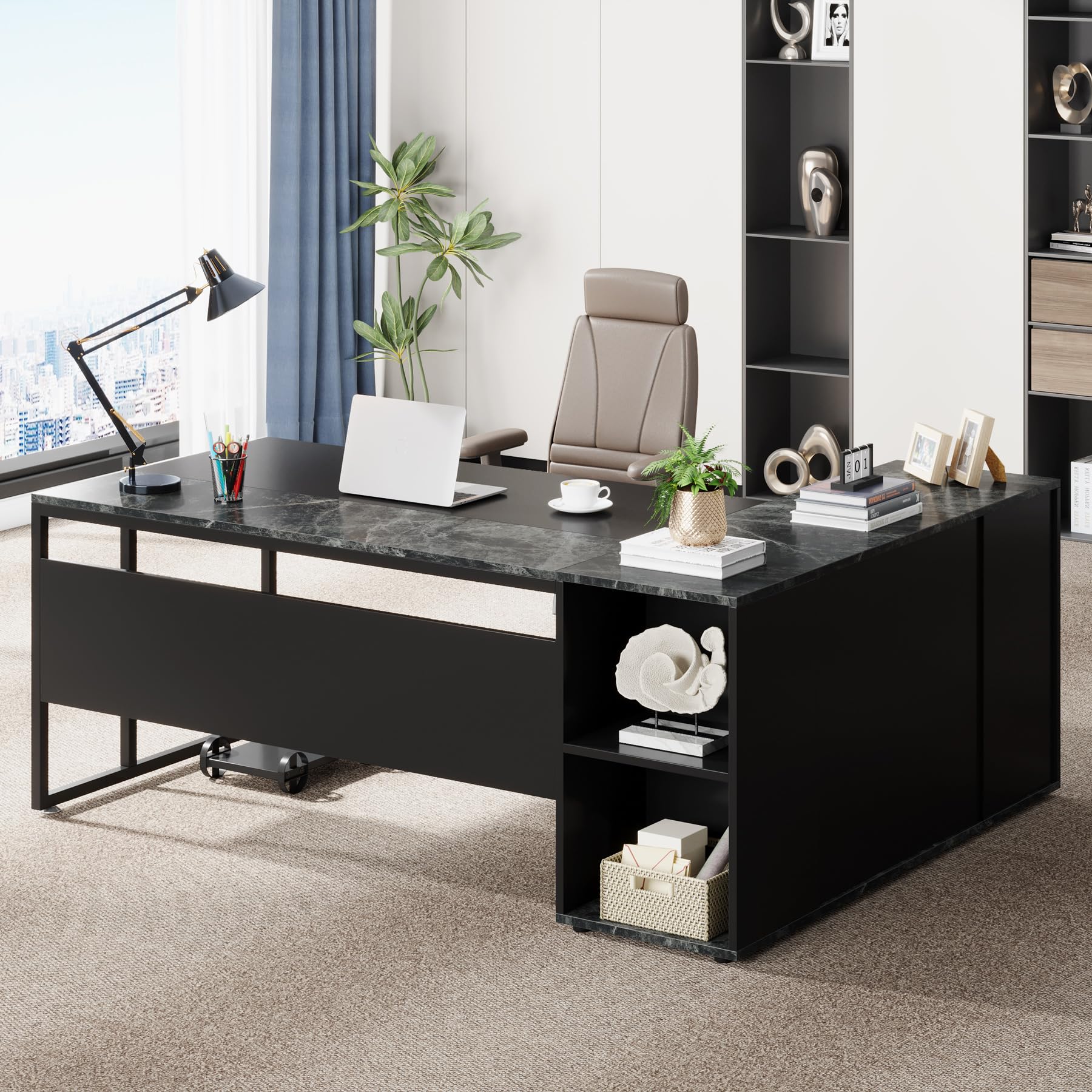 Office Furniture Set - Bureau de direction de 71 pouces,