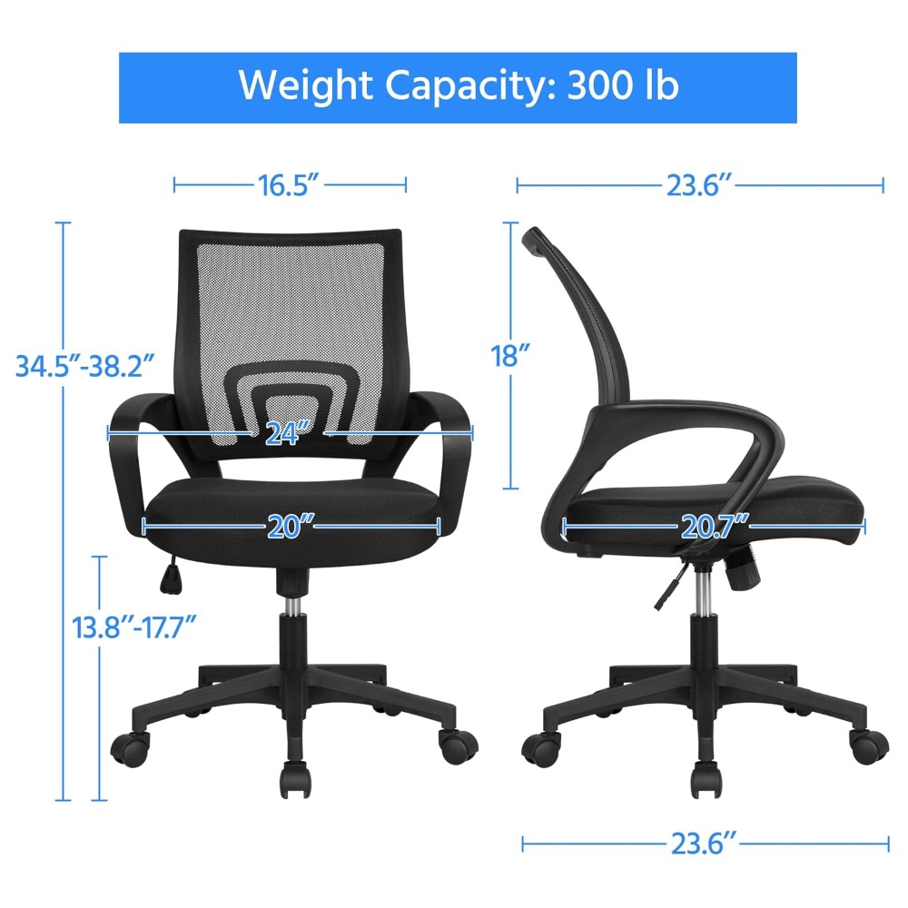 Task Chair Mid Back - Chaise de bureau ergonomique à dossier