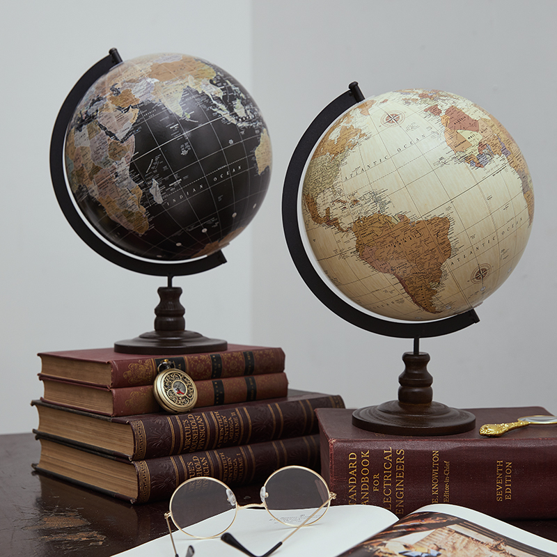 Office Furniture Loft - Globe débareuropéen vintage, globe débaren bois,