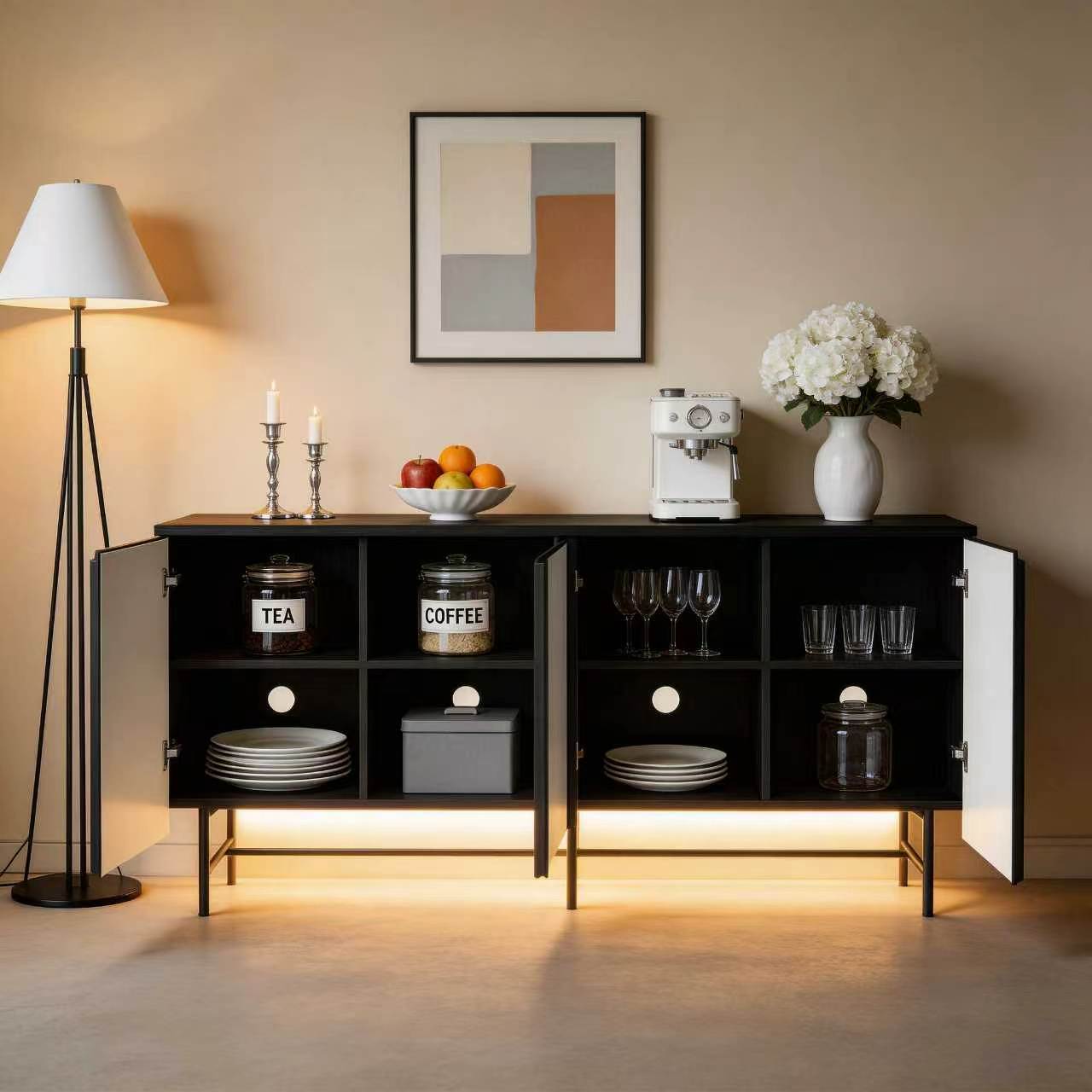 Buffet latéral cannelé de 68 p - Office Furniture Credenza avis et prix