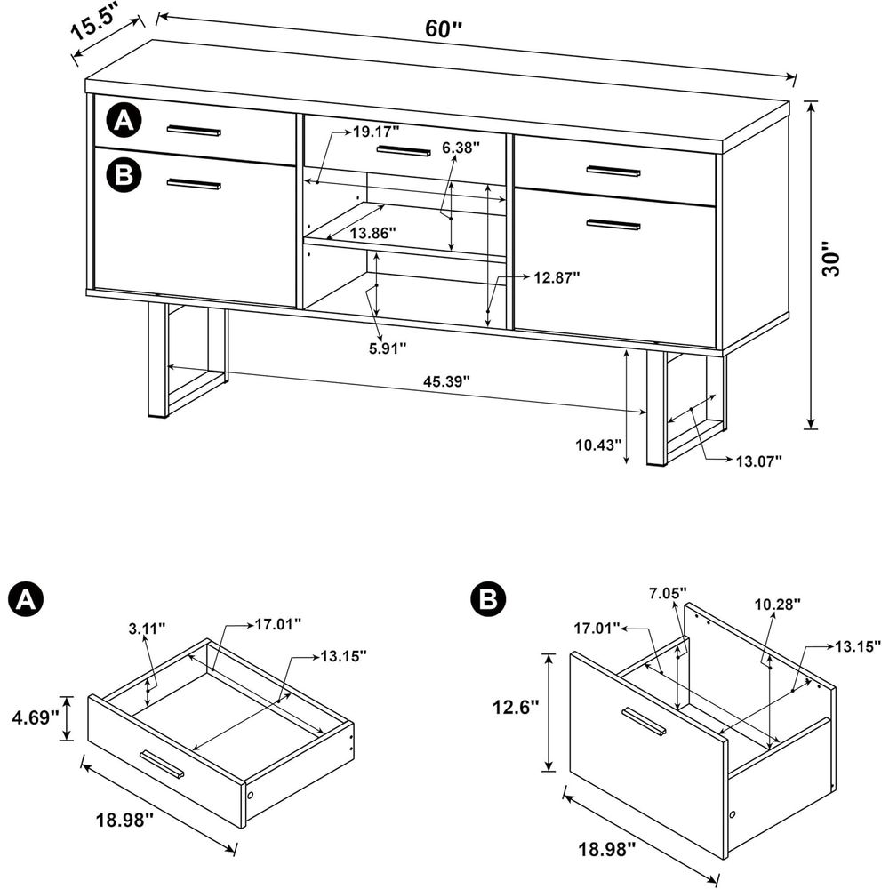 Meubles de bureau contemporain - Office Furniture Credenza avis et prix